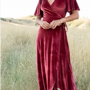 Baltic Born Katelyn Velvet Maxi Wrap Dress